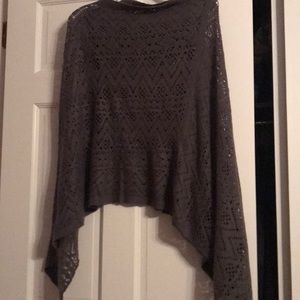 Grey woven poncho